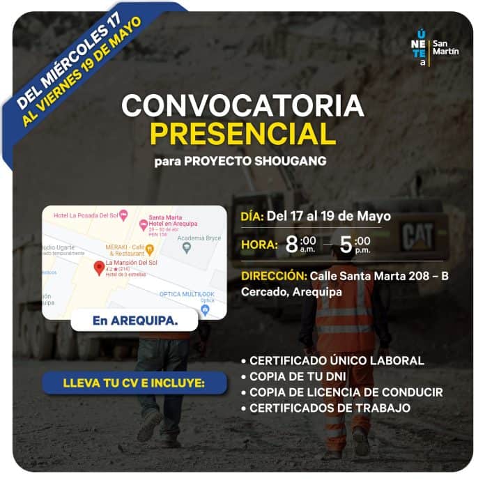 Convocatoria laboral en Arequipa